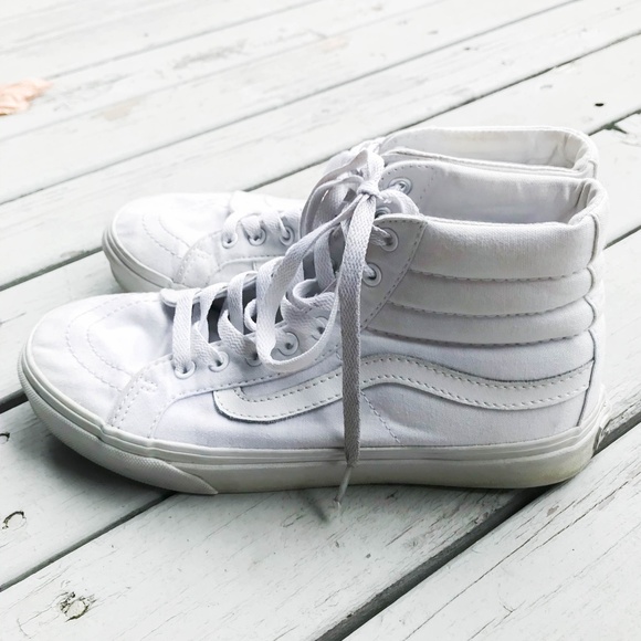 Vans Shoes - VANS Canvas Sk8-Hi True White Shoes Women's 7.5